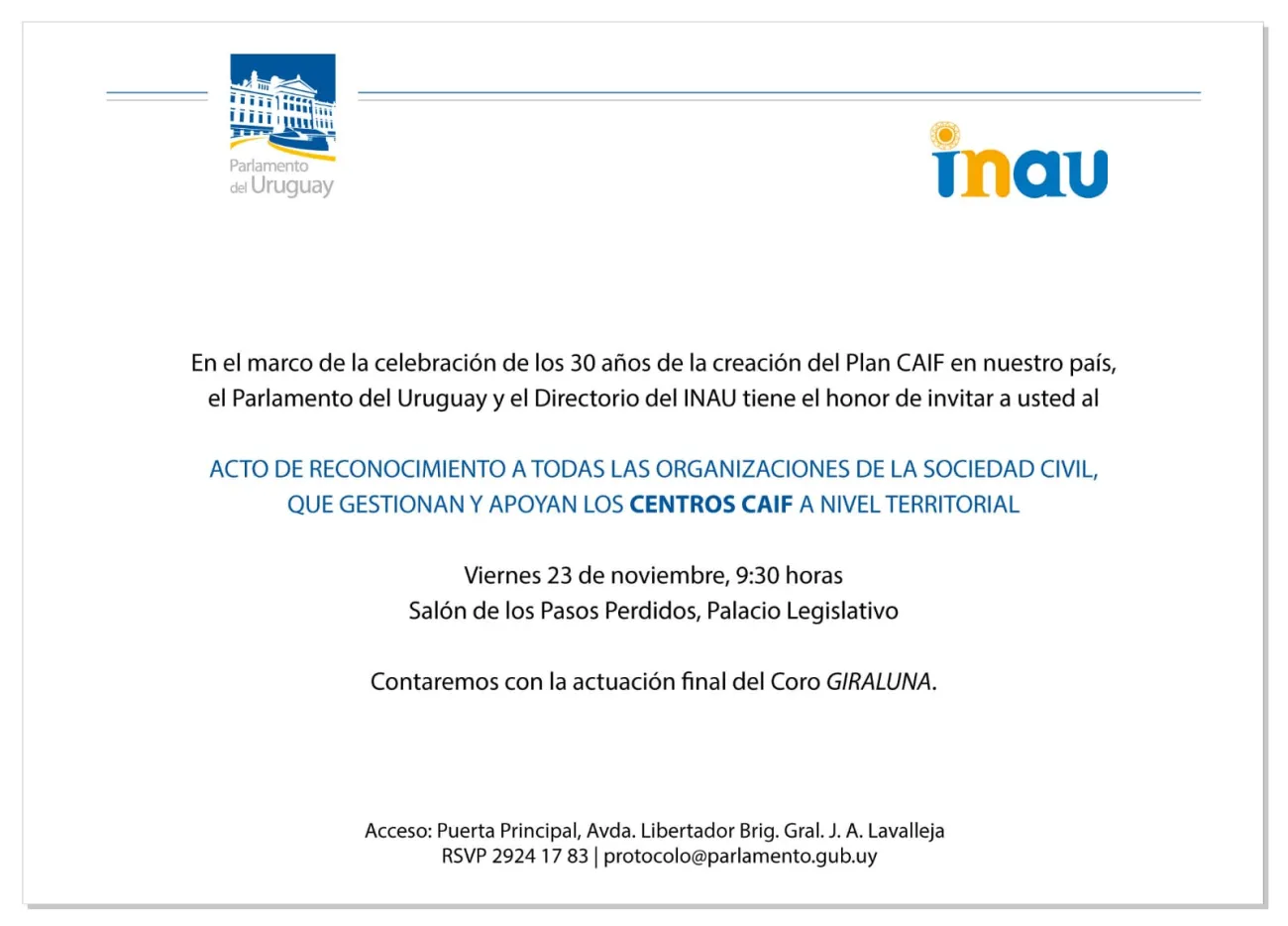 30 aos Caif Parlamento